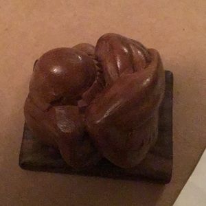 Hand carved wood yogi